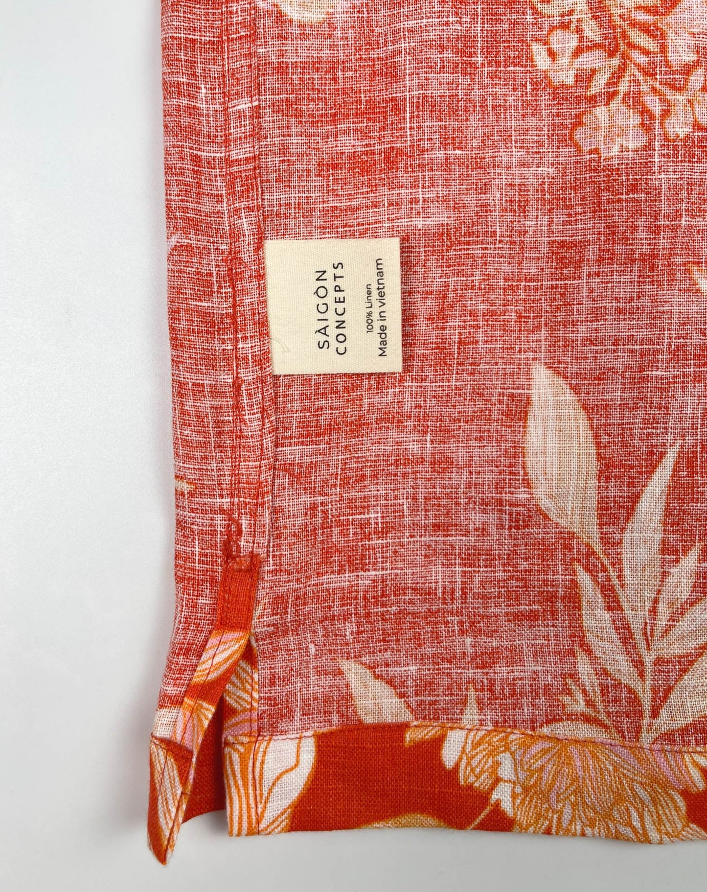Tangerine Bloom - Hawaii style linen shirt