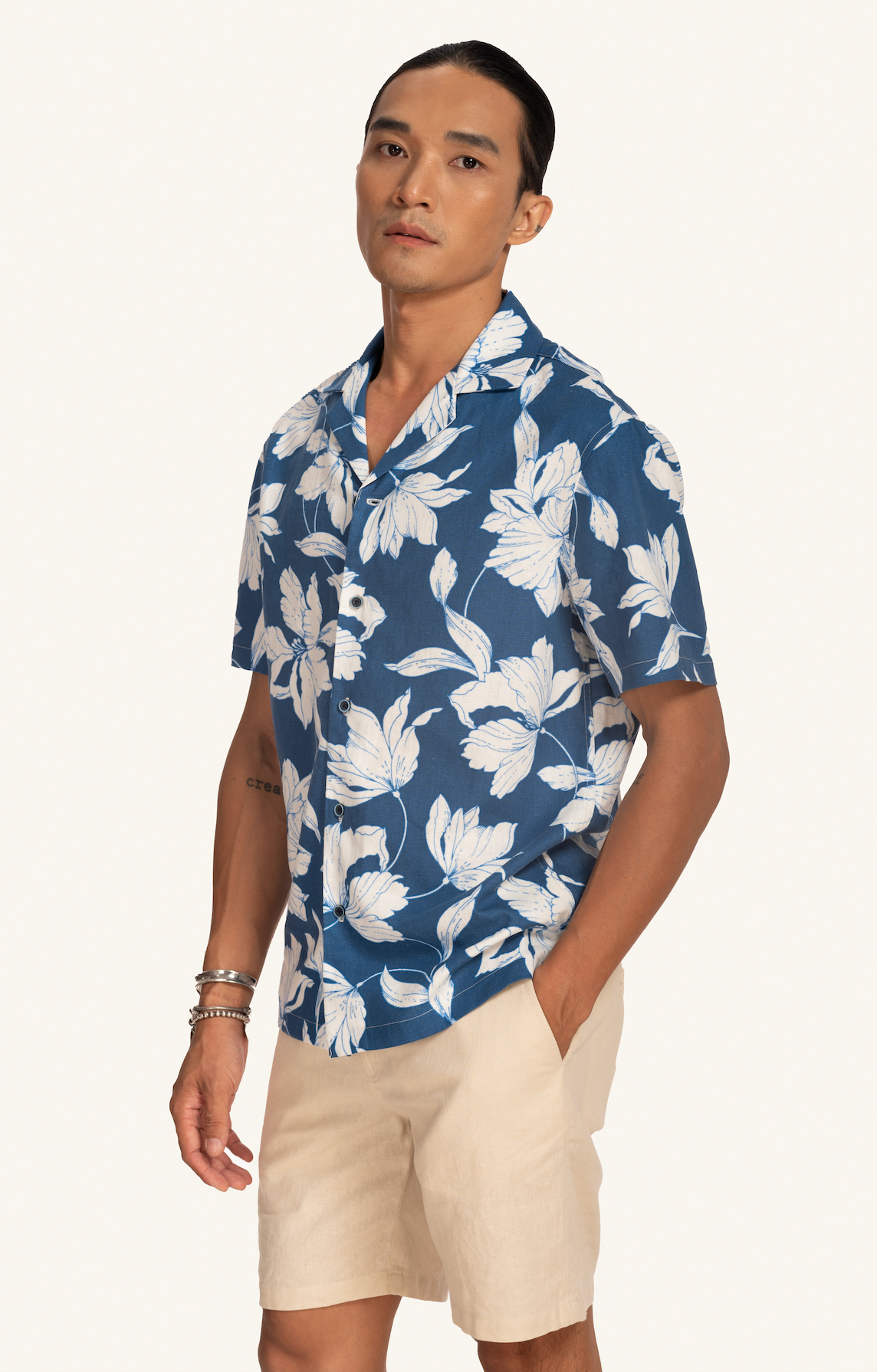 Azure Lily - Hawaii style Linen/Viscose shirt