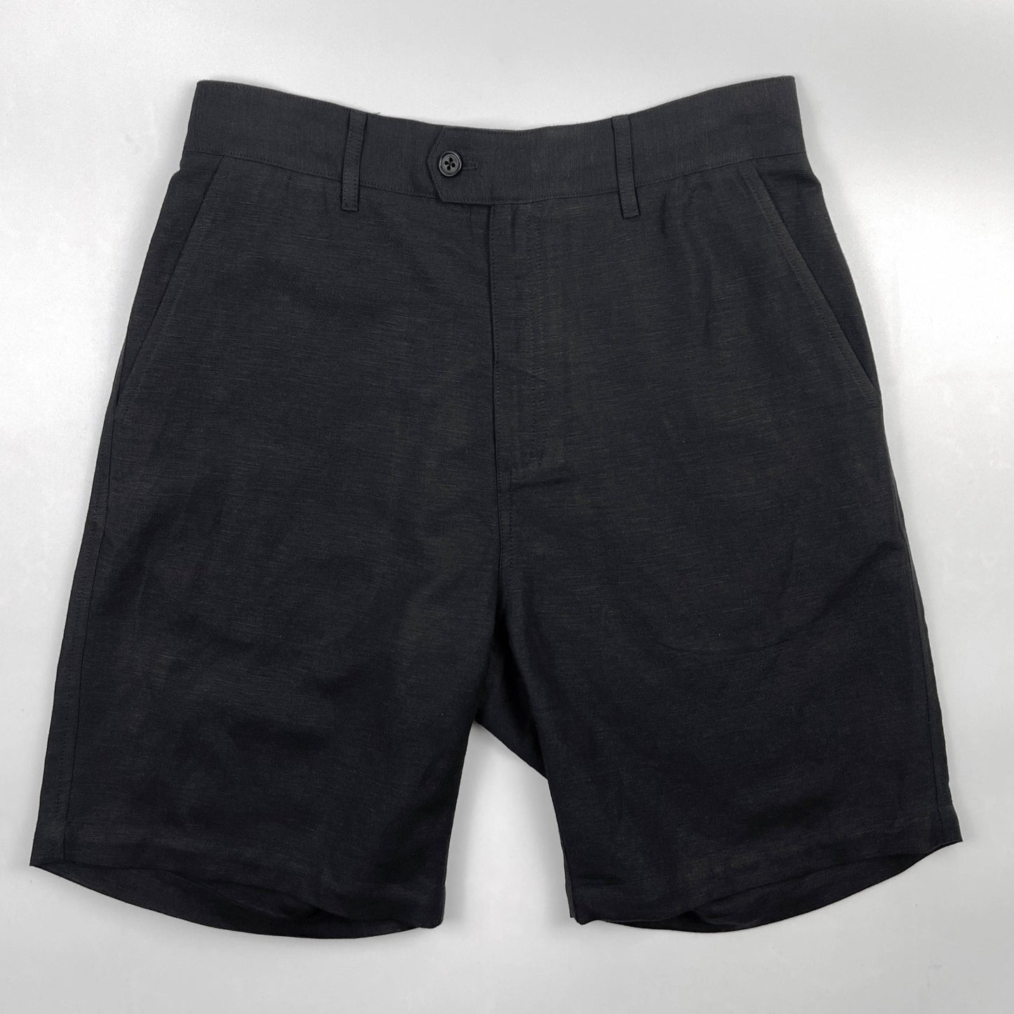 100% Linen Dress Shorts - Black