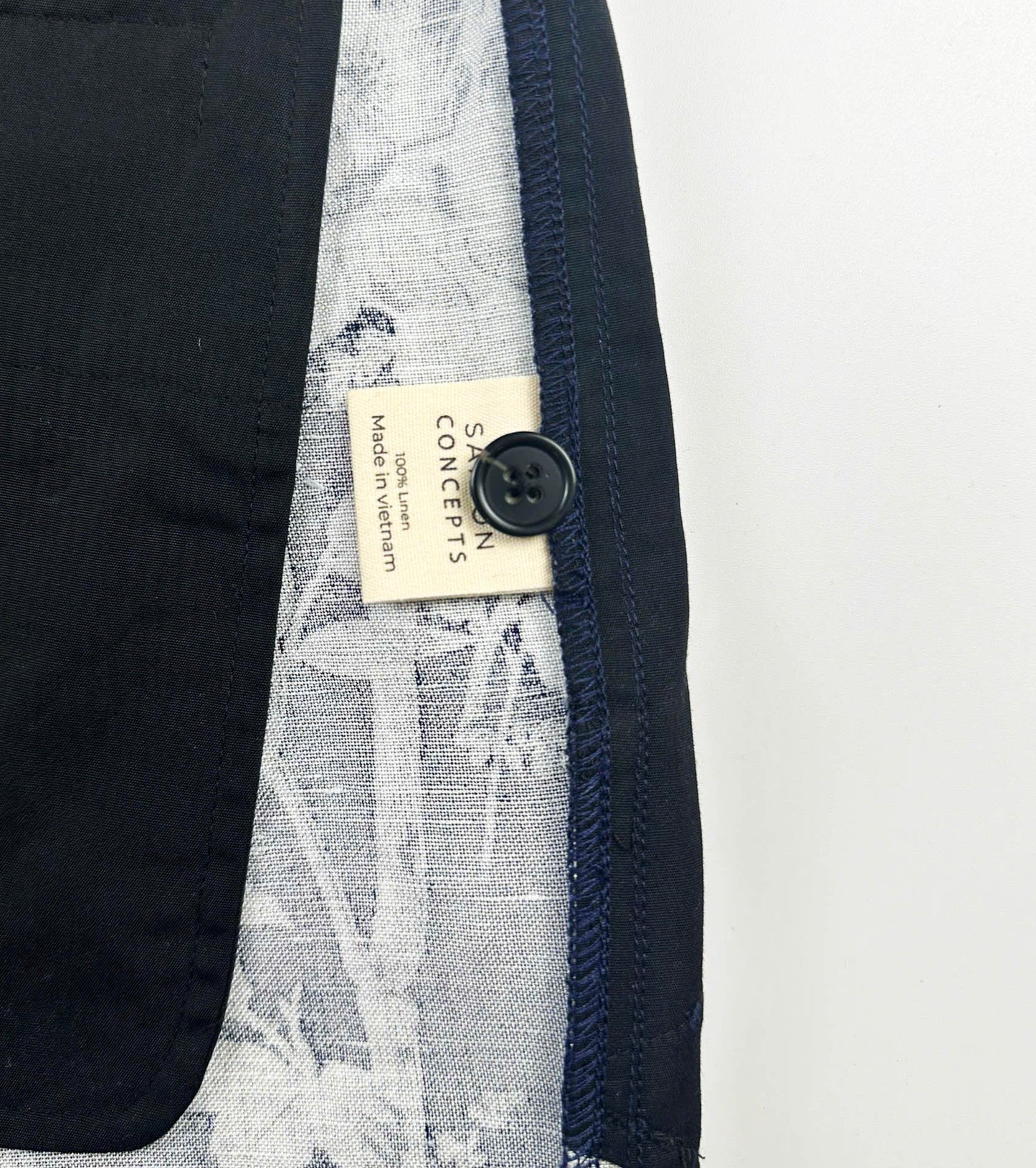 100% Linen Cabana Short - Midnight Botanica