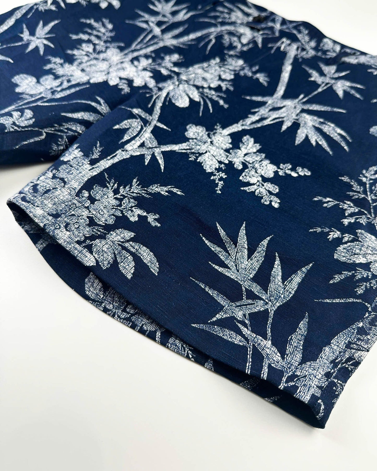100% Linen Cabana Short - Midnight Botanica
