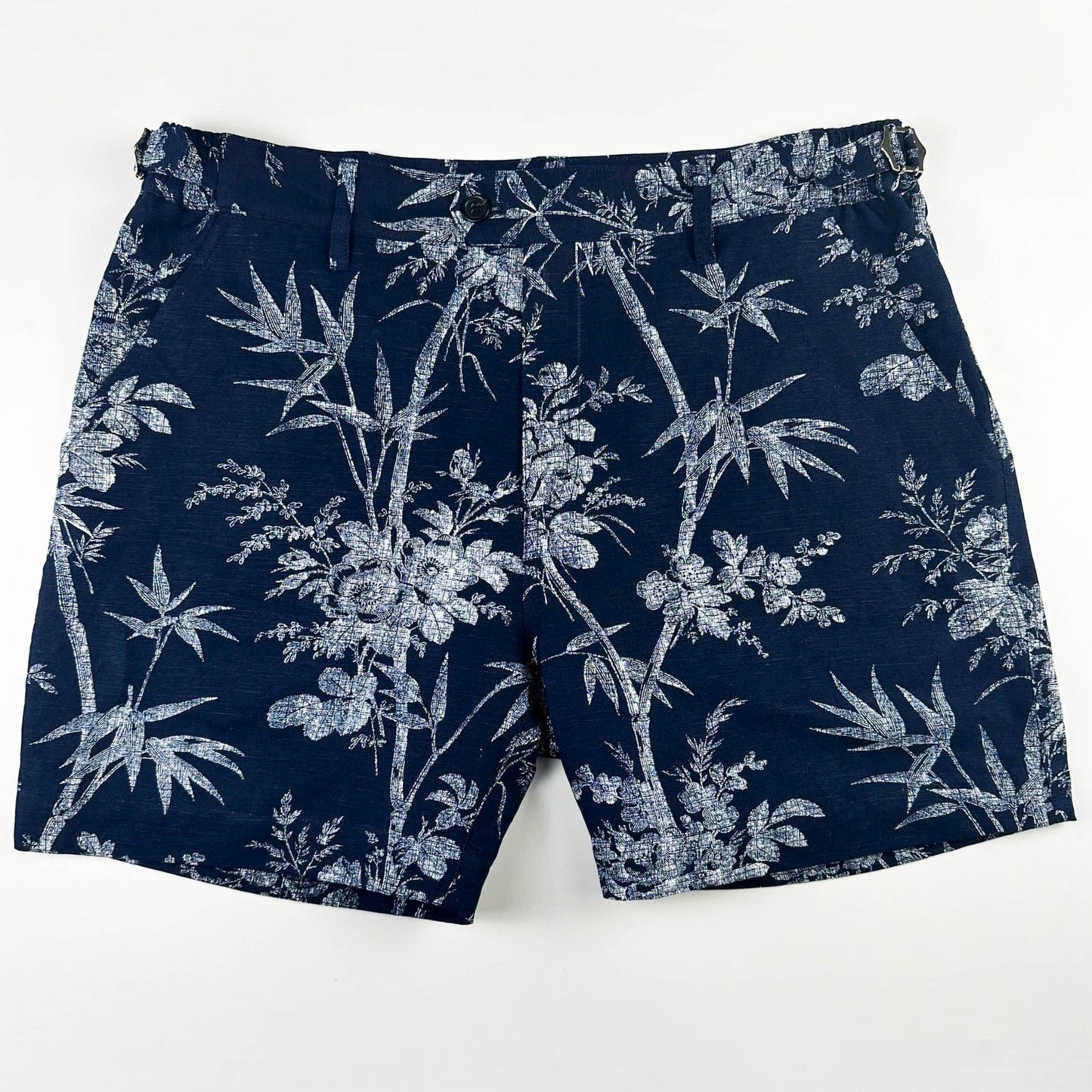 100% Linen Cabana Short - Midnight Botanica
