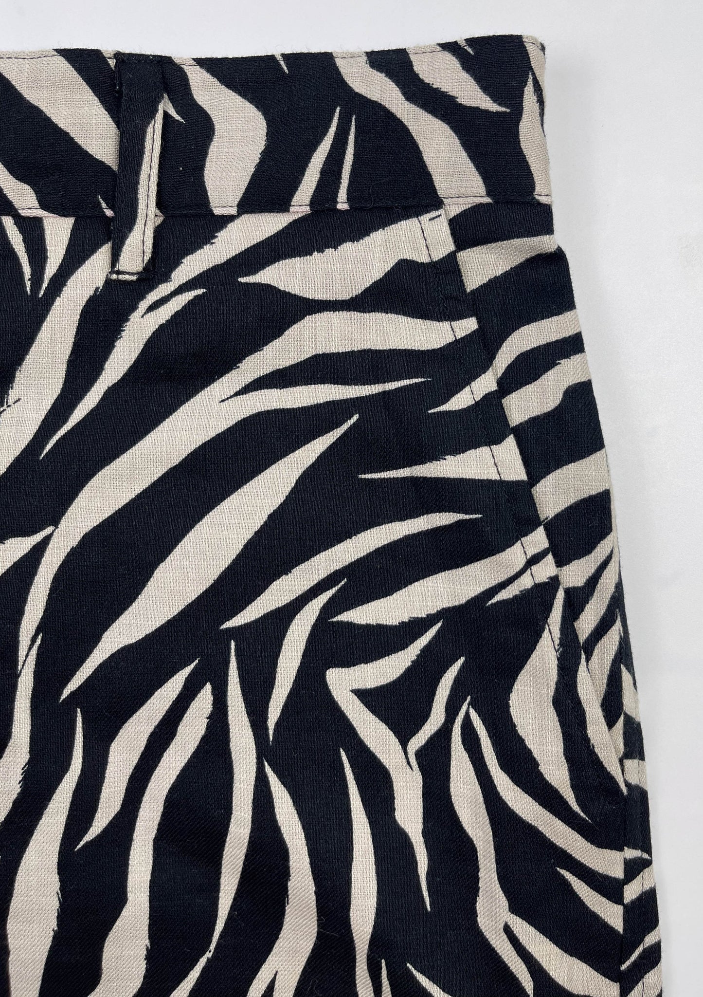Linen/Cotton Dress Shorts - Zebra Stripes