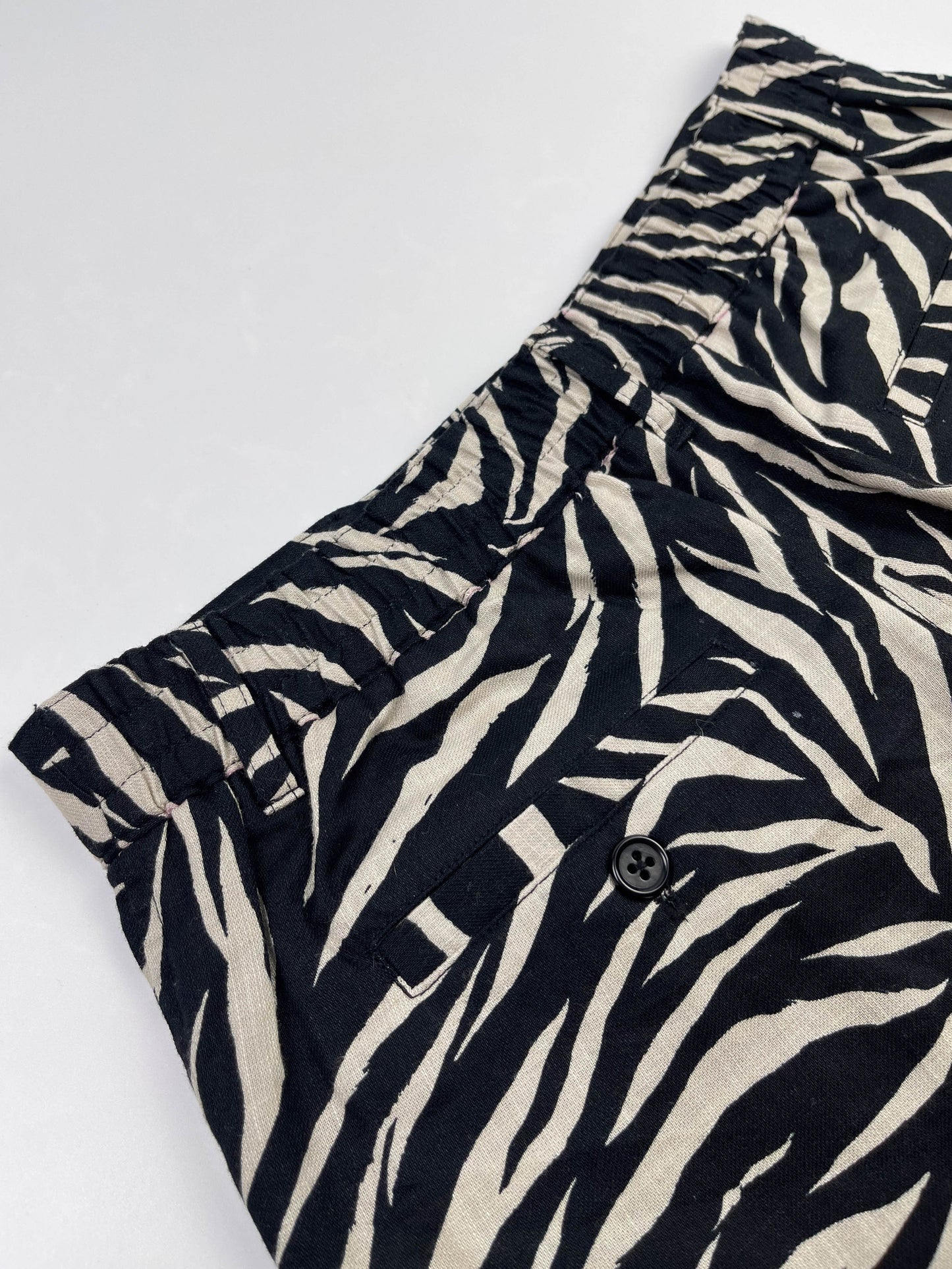 Linen/Cotton Dress Shorts - Zebra Stripes