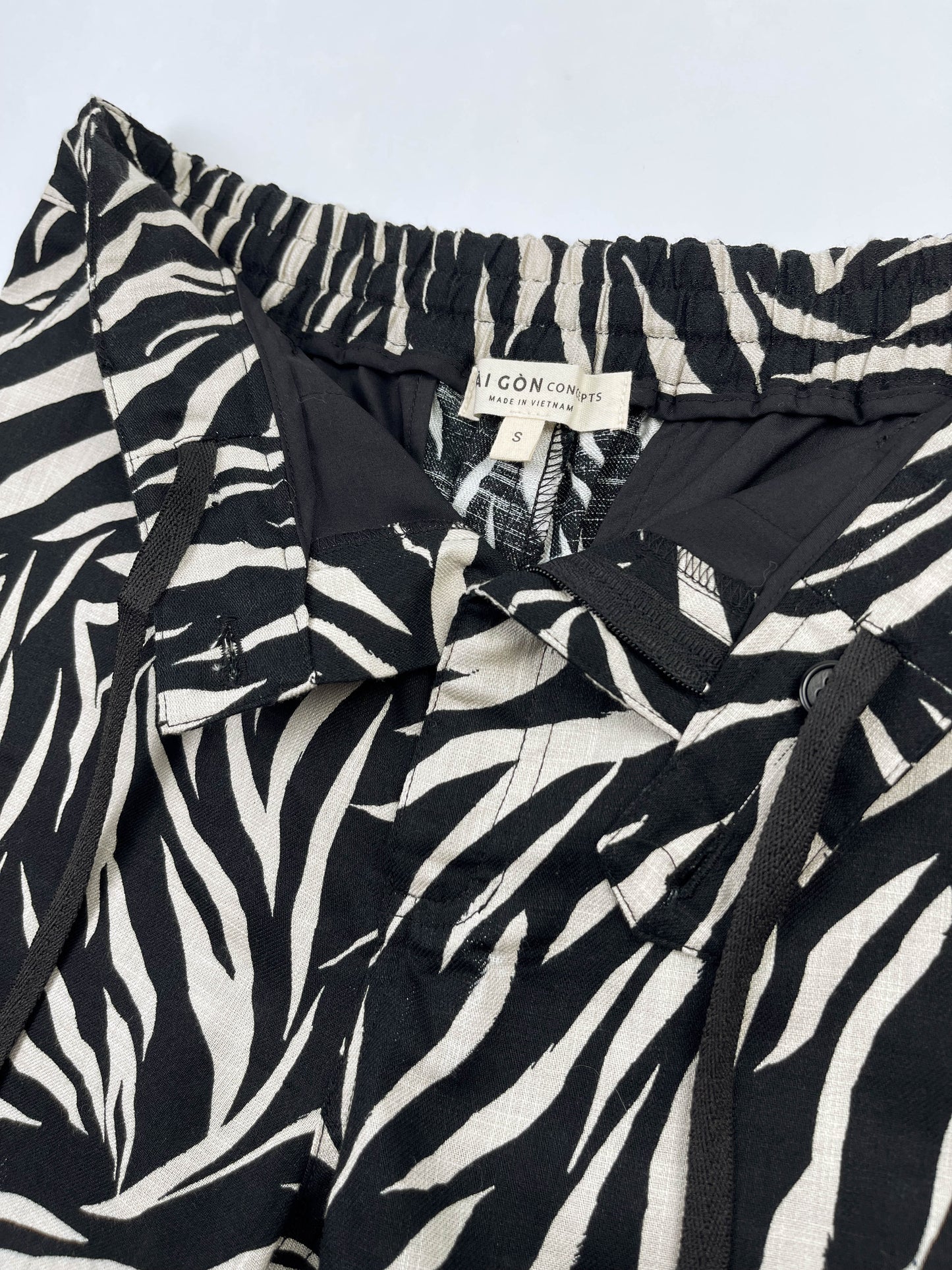 Linen/Cotton Dress Shorts - Zebra Stripes
