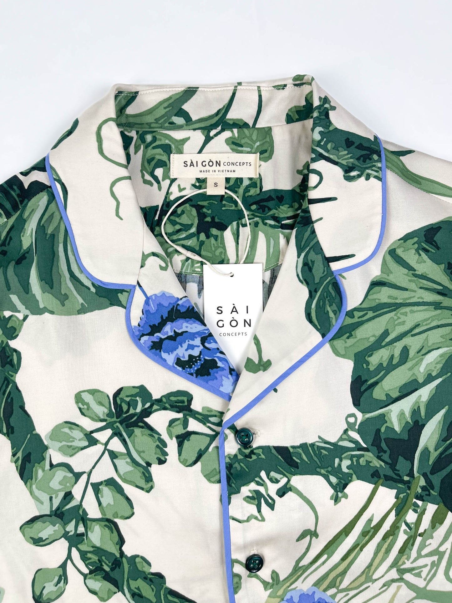 Lounge Pyjama Top Short Sleeve - 100% Tencel - Verdure Bloom