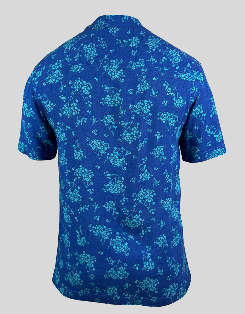 Blue Baby Flower - 100% Linen Hawaiian Shirt