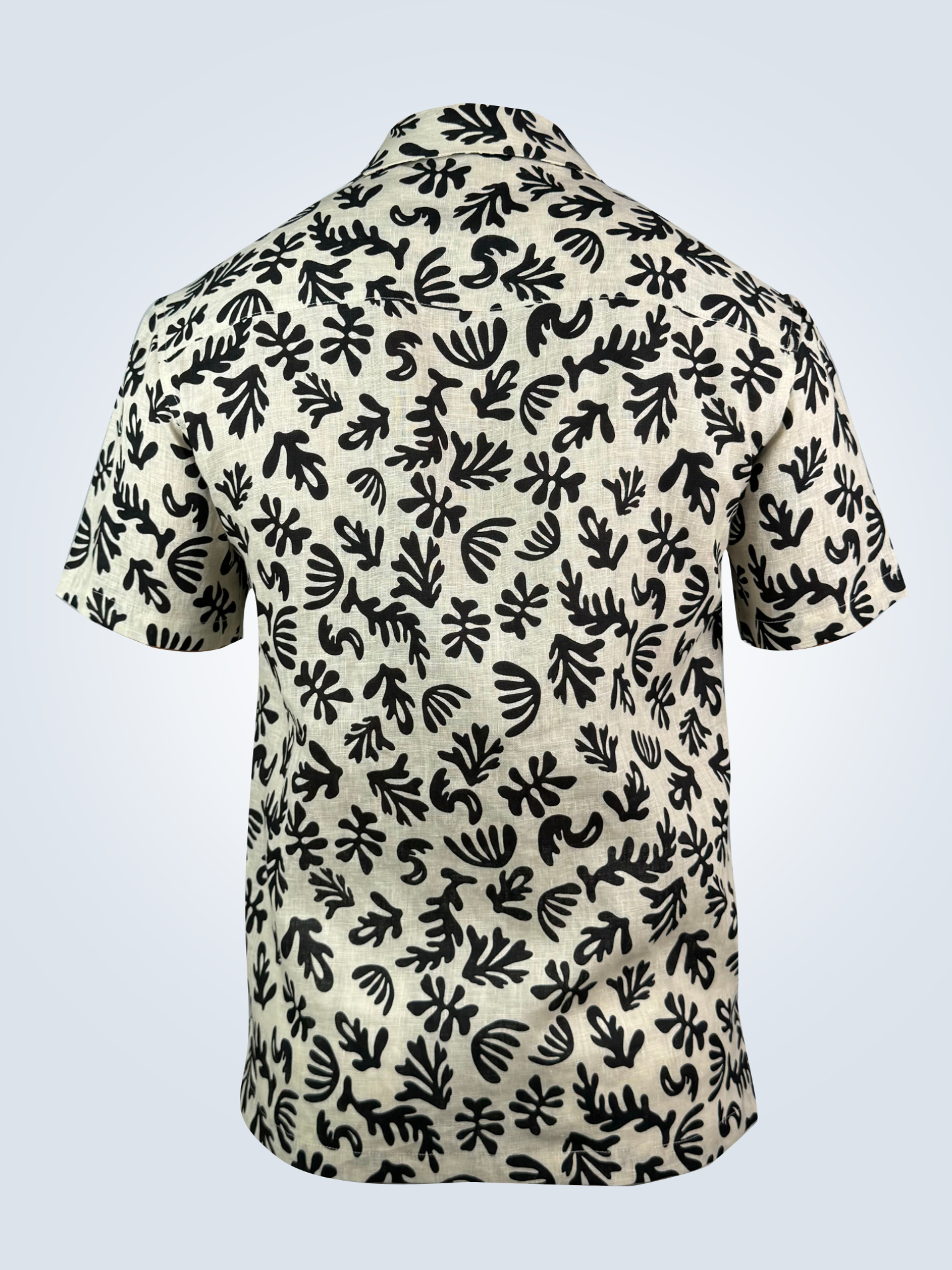 Black Coral - 100% Linen Hawaiian Shirt