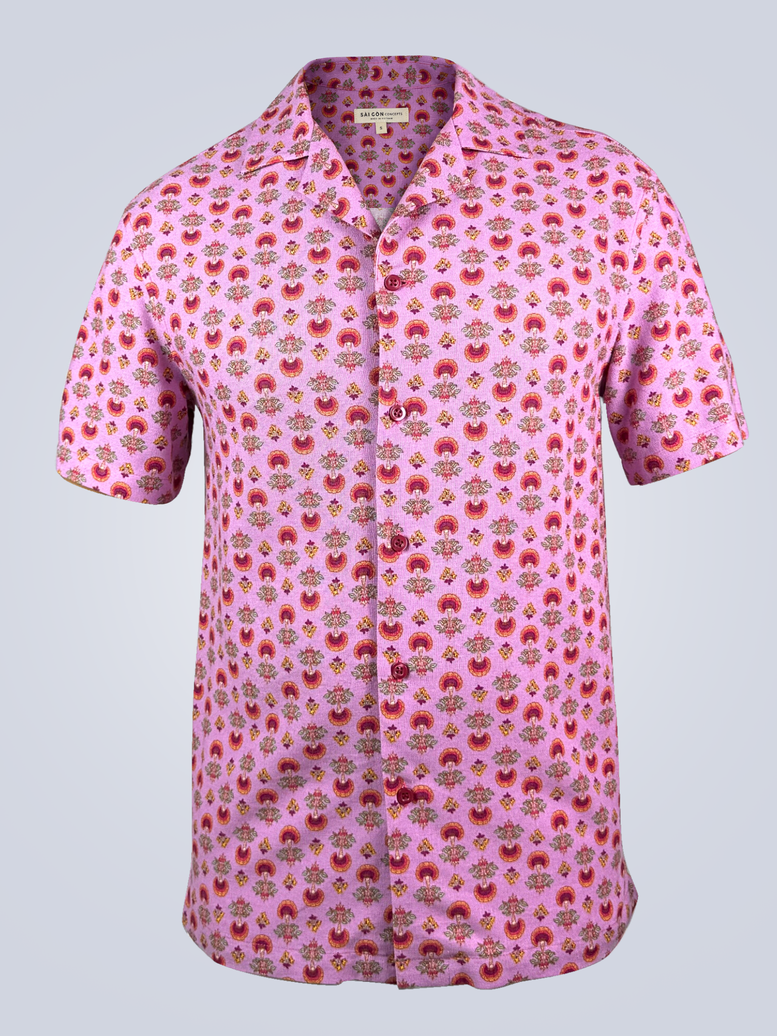 Pink Peacock - 100% Linen - Hawaiian Shirt