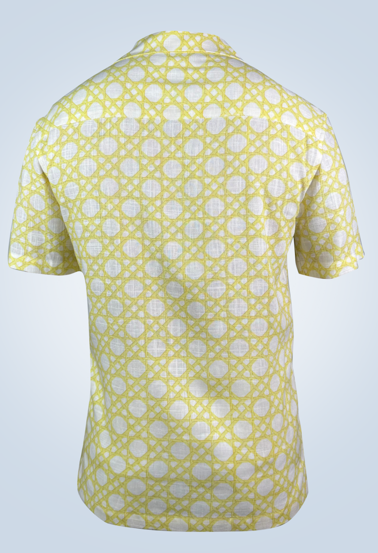 Yellow Rattan Weave Hawaii-style linen shirt