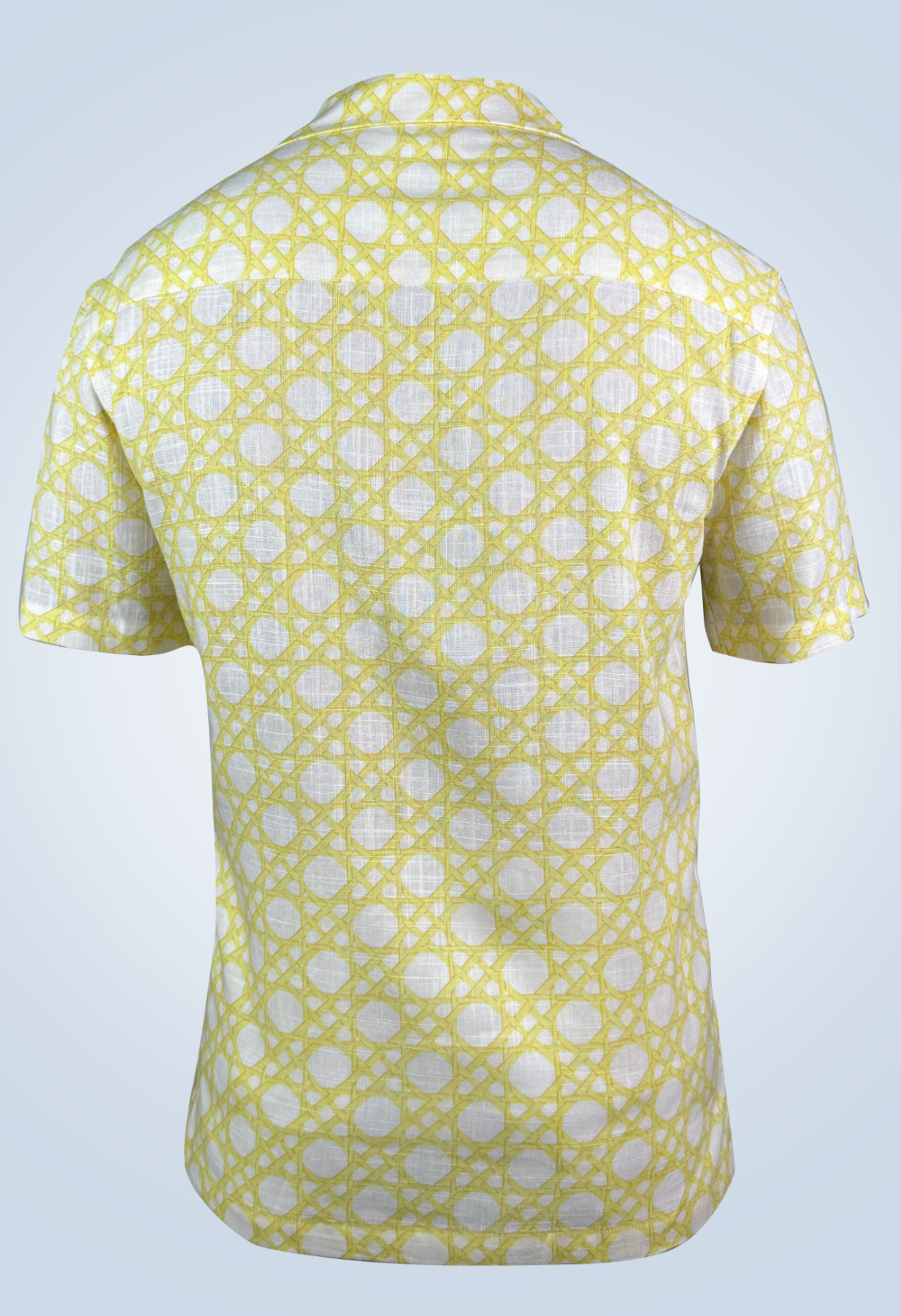 Yellow Rattan Weave - Linen Hawaiian Shirt
