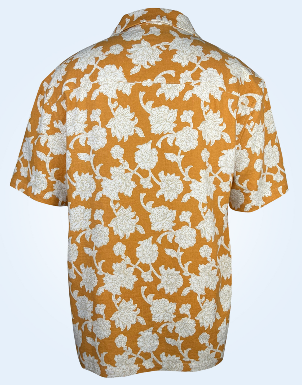 Rusty Orange - Linen-Cotton Hawaiian Shirt