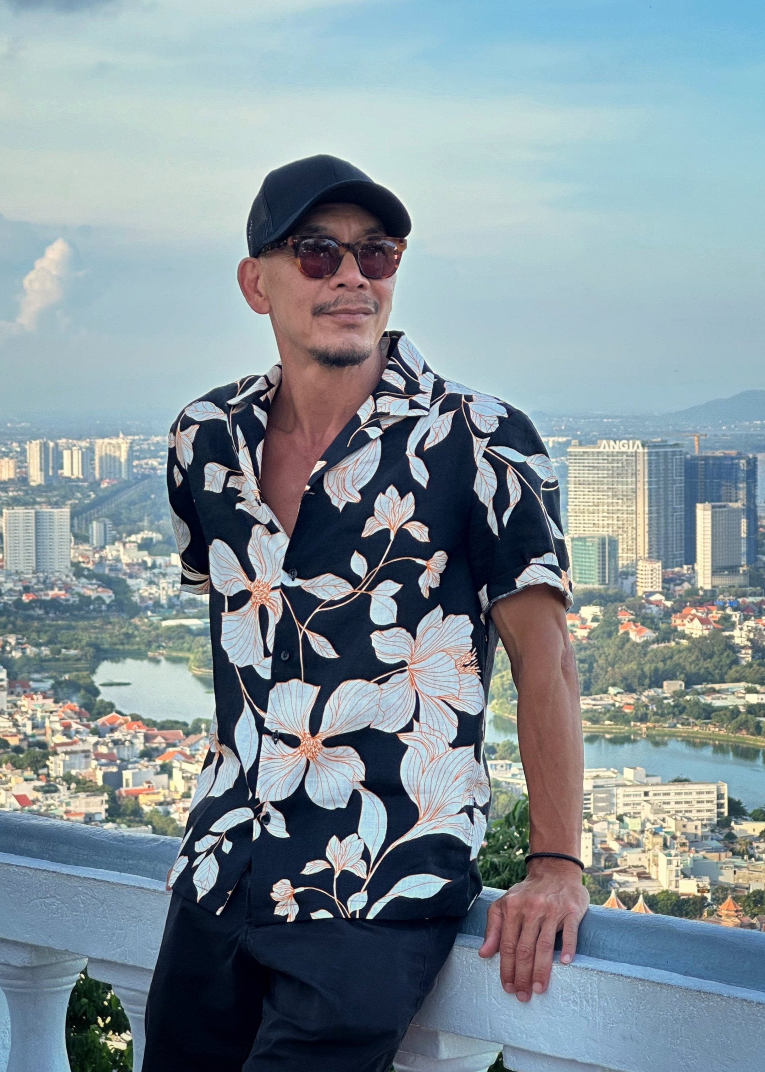 Orange Hibiscus - 100% Linen Hawaiian Shirt