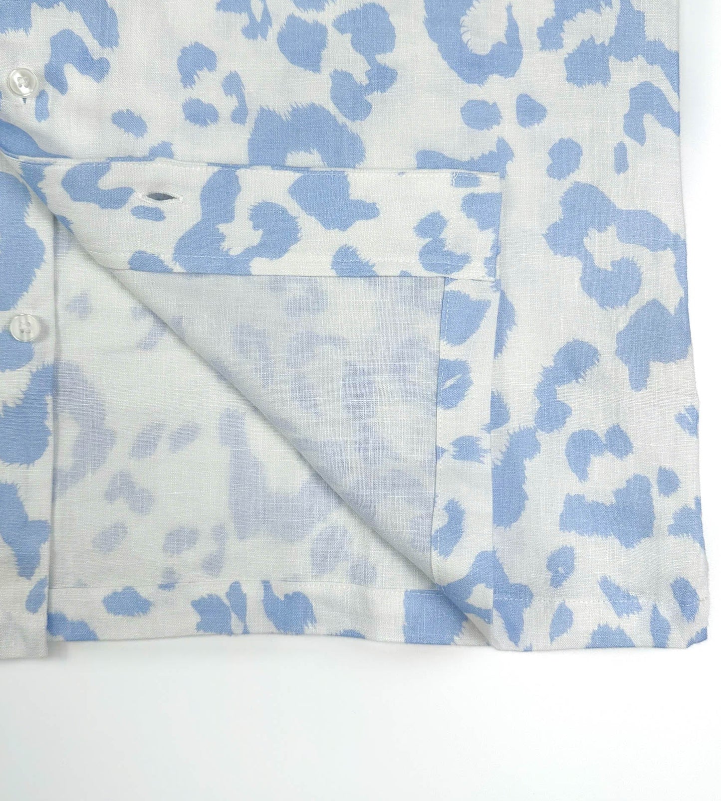 Sky Leopard - 100% Linen Hawaiian Shirt