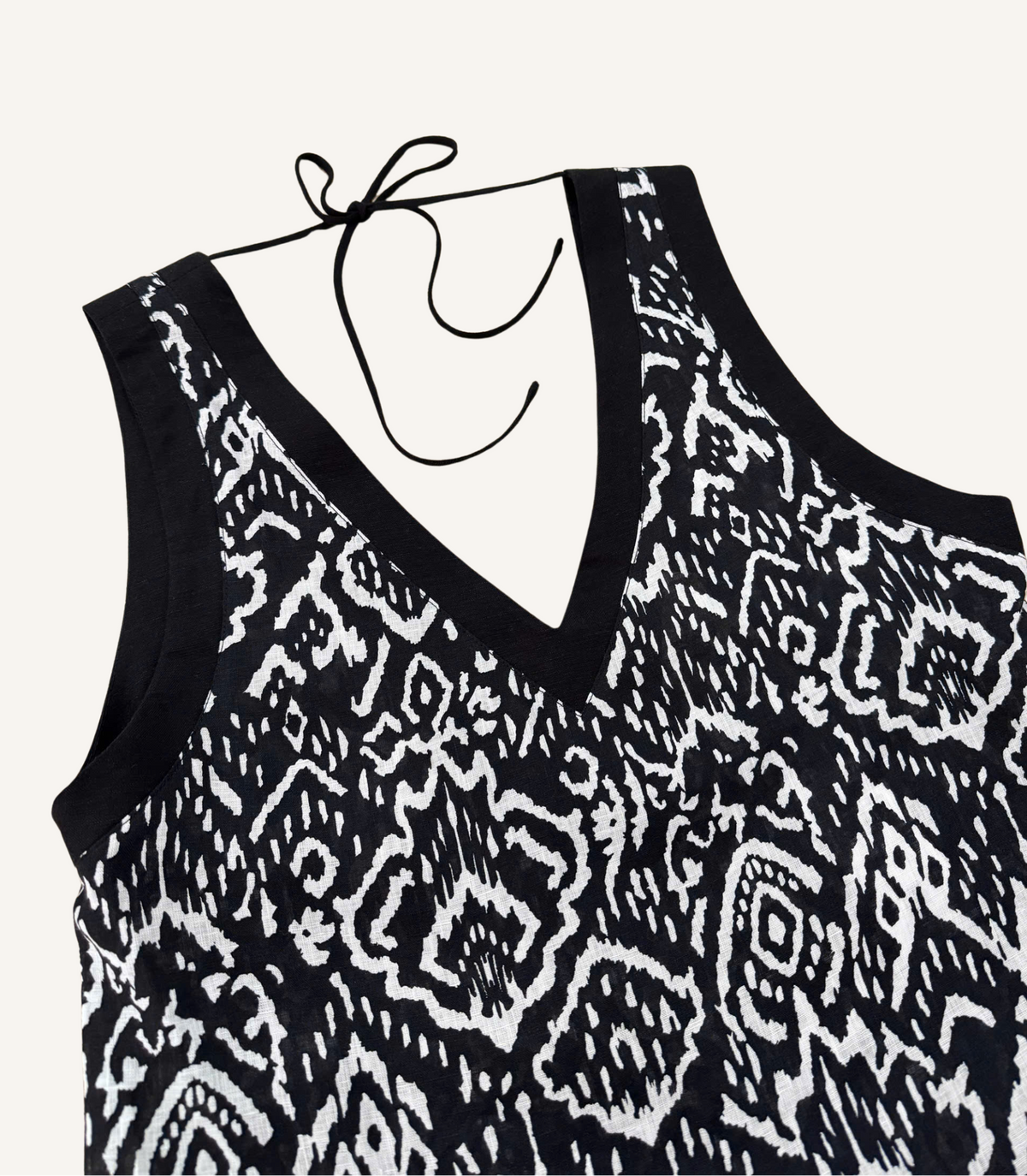 Bohemian Noir - Linen Reversible Mini Dress