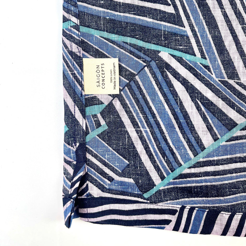 Stripe Fusion - 100% linen Hawaiian shirt