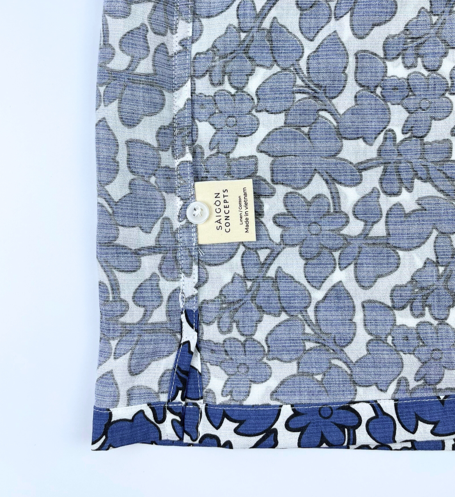 Forget Me Not Blue - Linen-Cotton Hawaiian Shirt