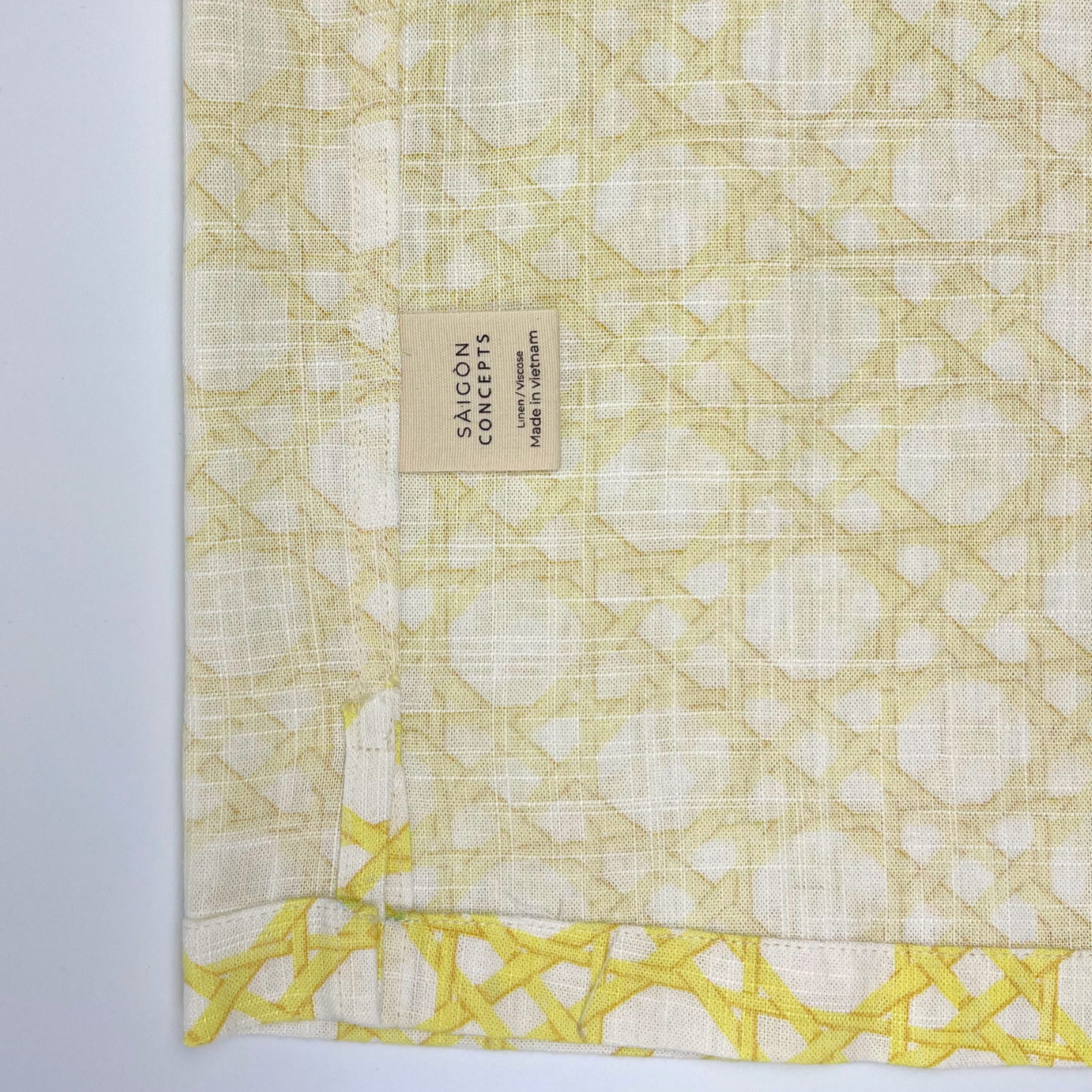 Yellow Rattan Weave Hawaii-style linen shirt