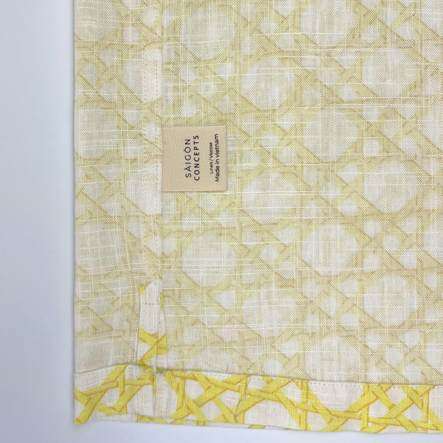 Yellow Rattan Weave - Linen Hawaiian Shirt