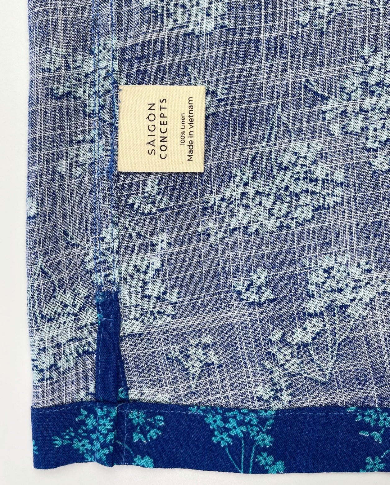 Blue Baby Flower - 100% Linen Hawaiian Shirt
