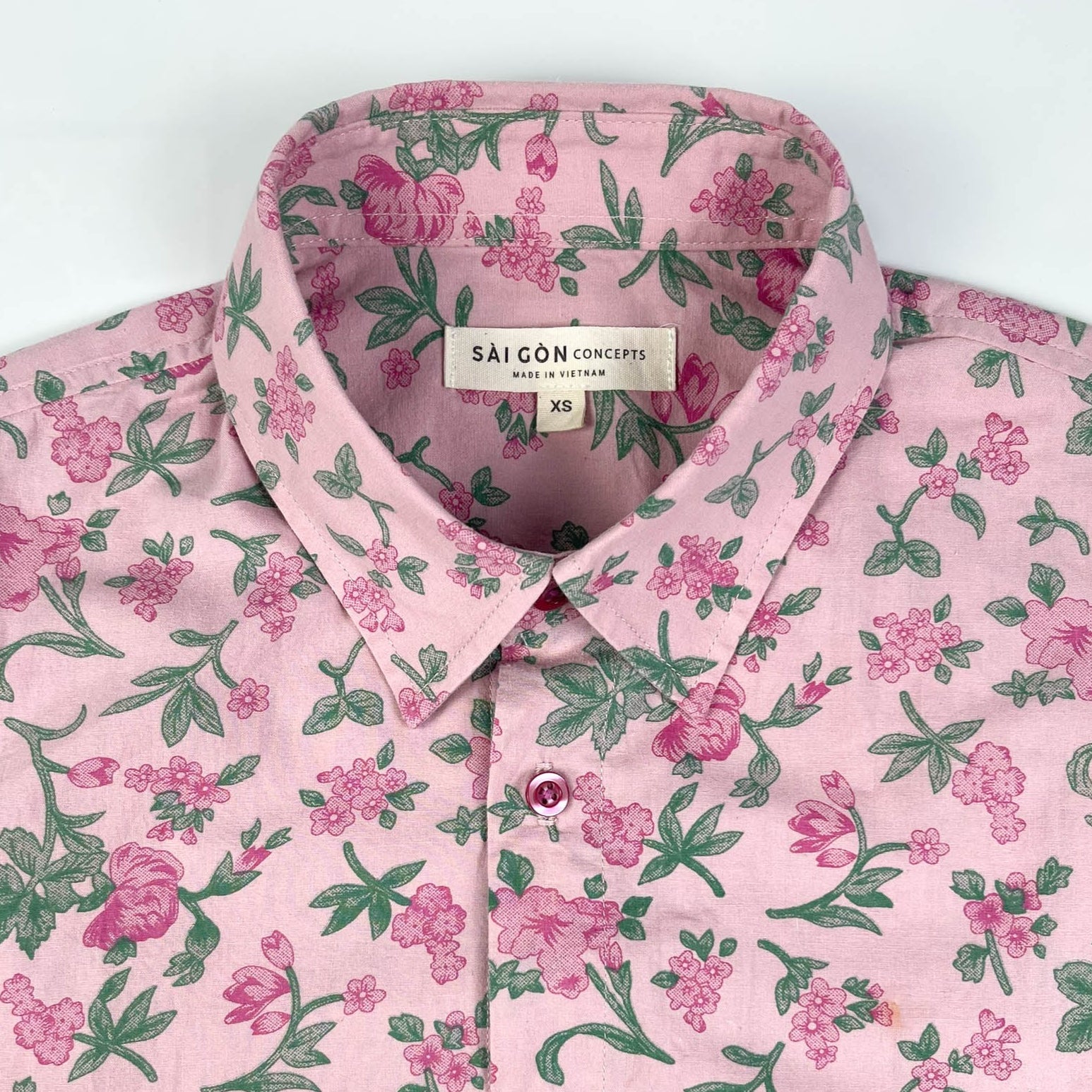 Cherry Bloom - 100% Cotton Short Sleeve Button-up Shirt