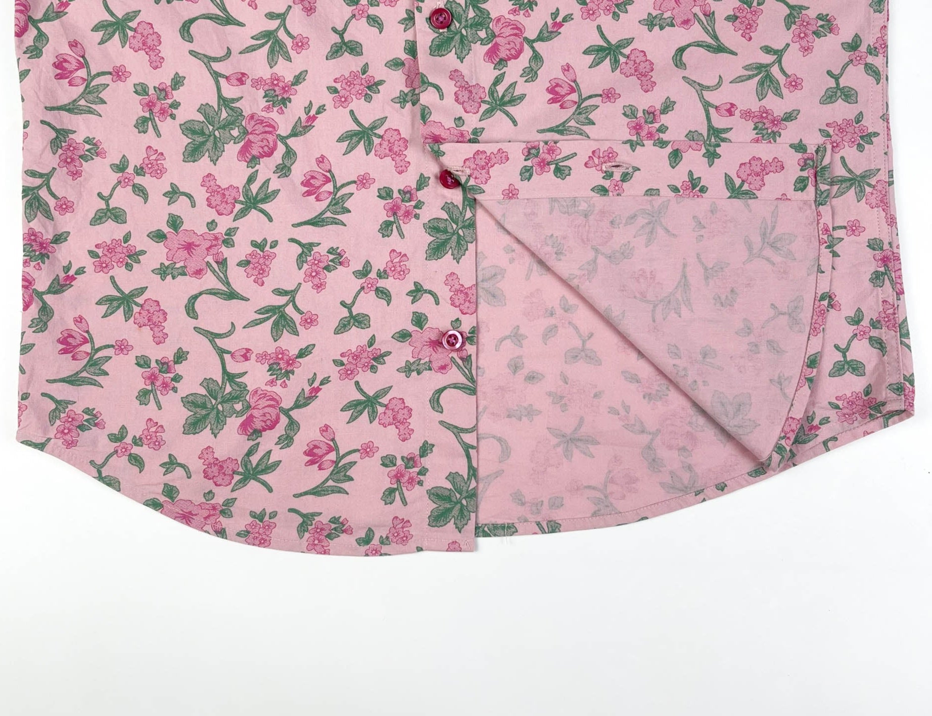 Cherry Bloom - 100% Cotton Short Sleeve Button-up Shirt