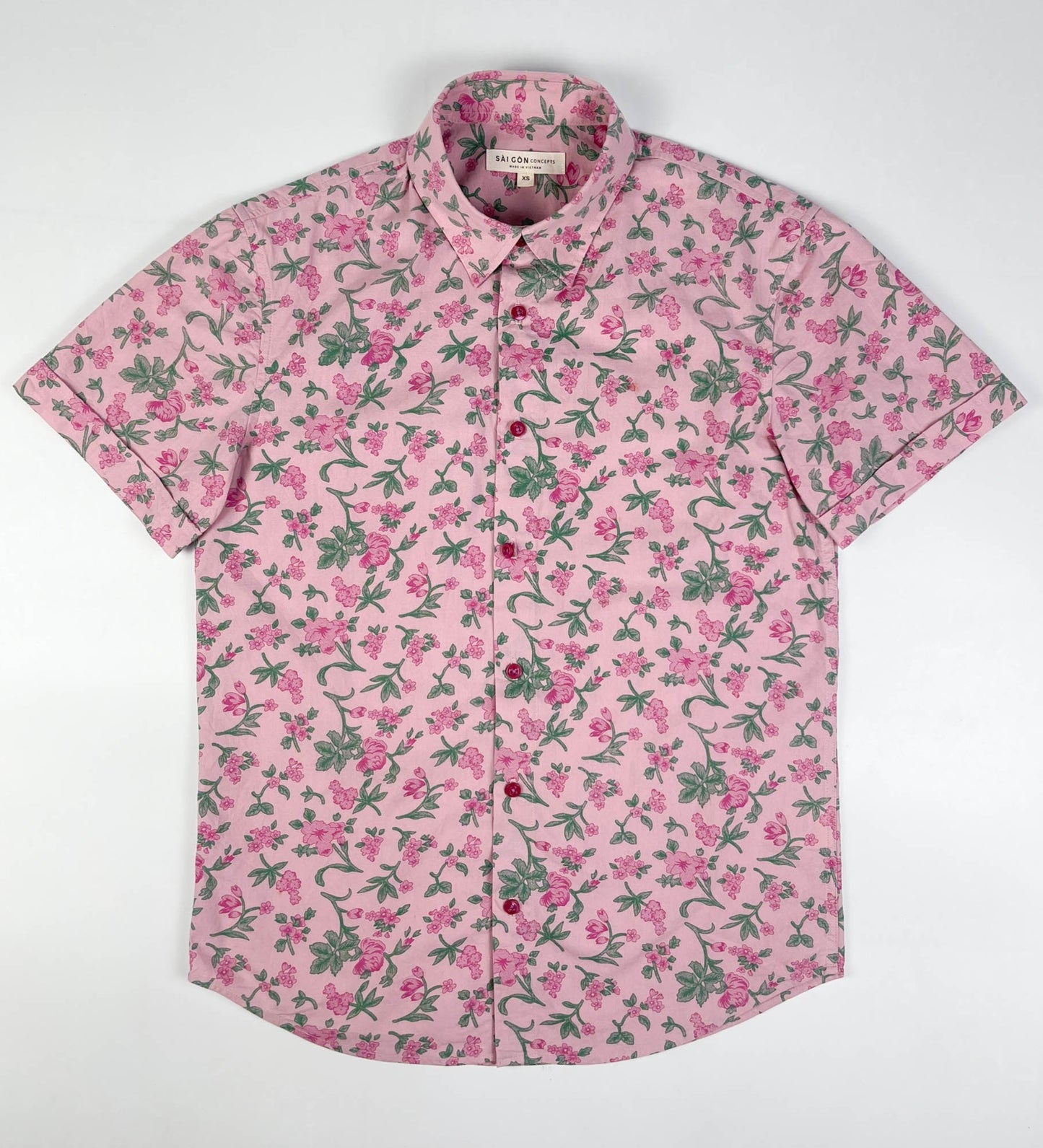 100% Cotton Short Sleeve Shirt - Cherry Bloom