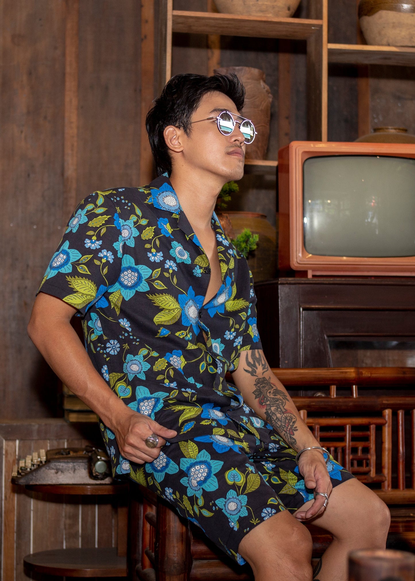 Garden of Eden Shirt & Short Suit in Lounge