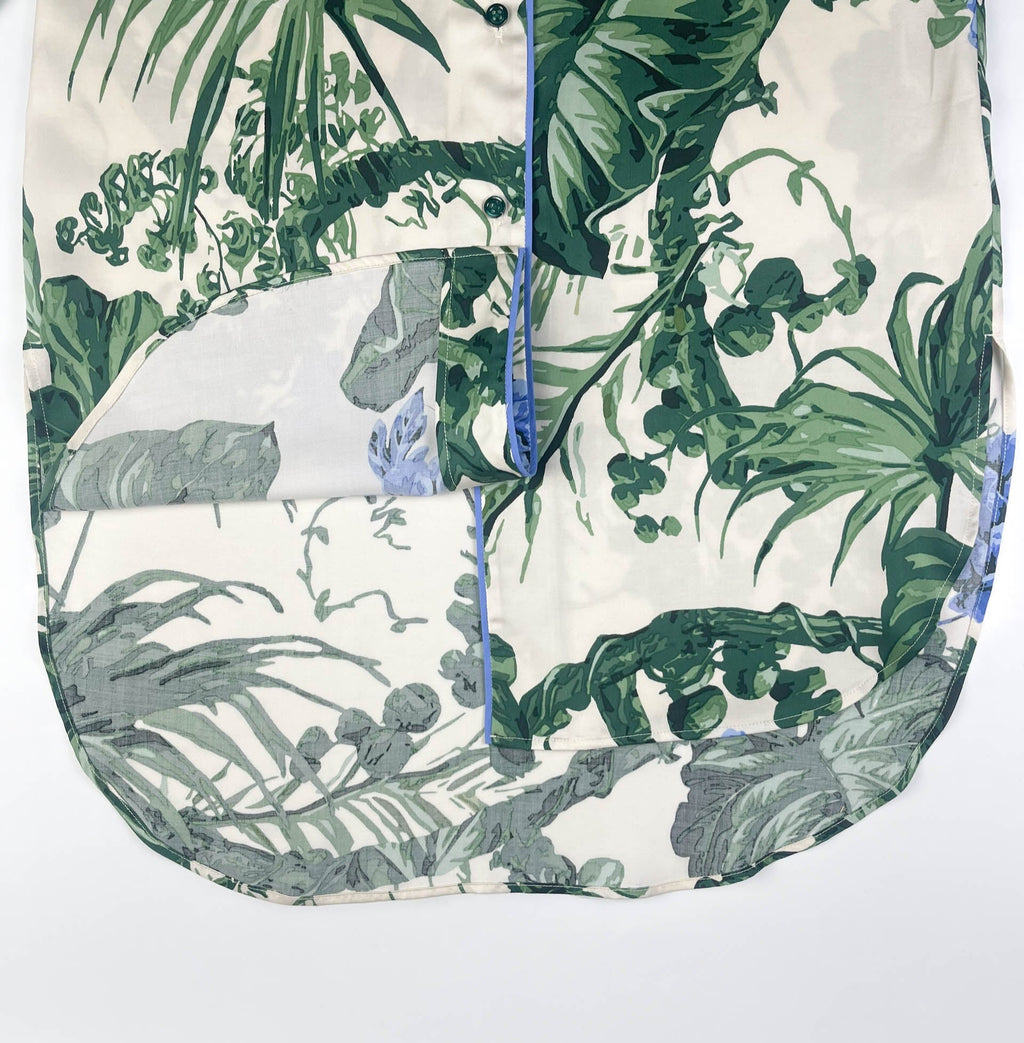 Lounge Pyjama Long Line Top - 100% Tencel - Verdure Bloom