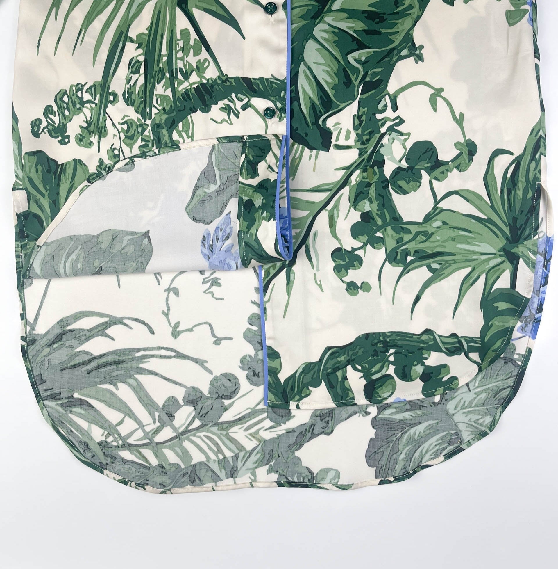 Lounge Pyjama Long Line Top - 100% Tencel - Verdure Bloom