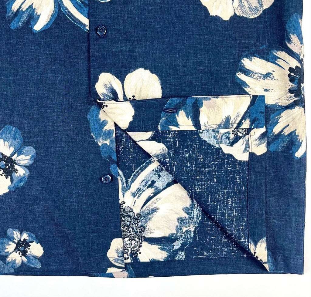 Anemone Night - Linen-Viscose Hawaiian Shirt