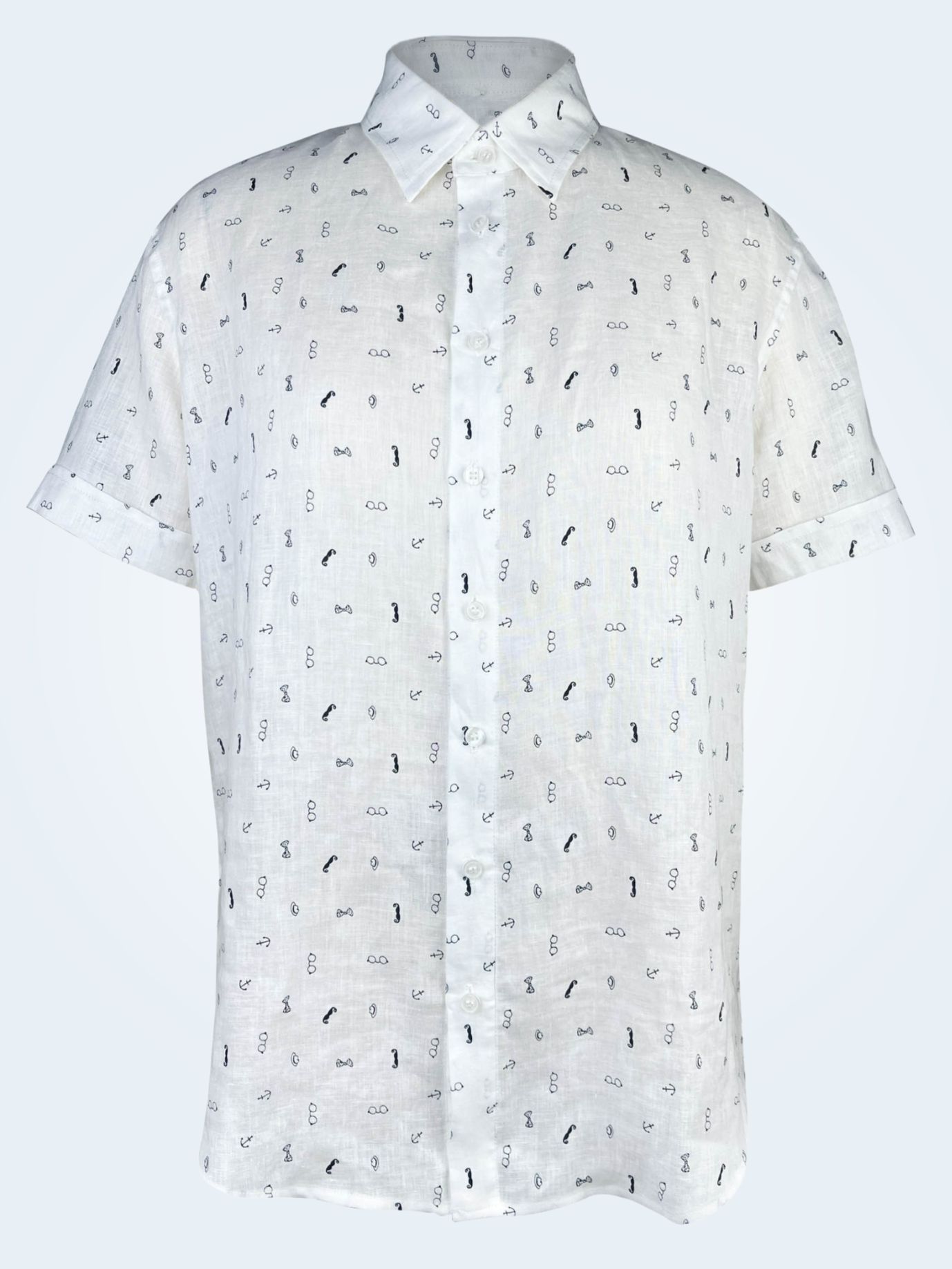 100% Linen Short Sleeve Shirt - Gentlemen Club