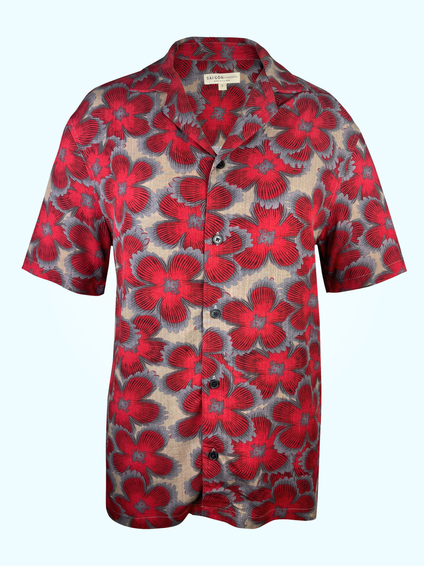 Scarlet Poppy - Hawaii style linen shirt