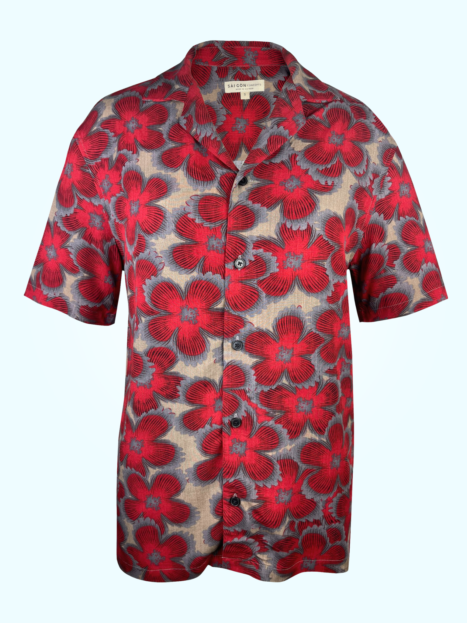 Scarlet Poppy - Linen-Cotton Hawaiian Shirt