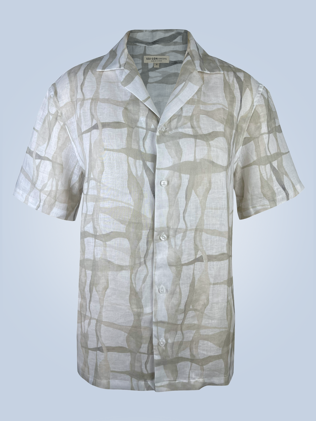 Watermarks - 100% Linen Hawaiian Shirt