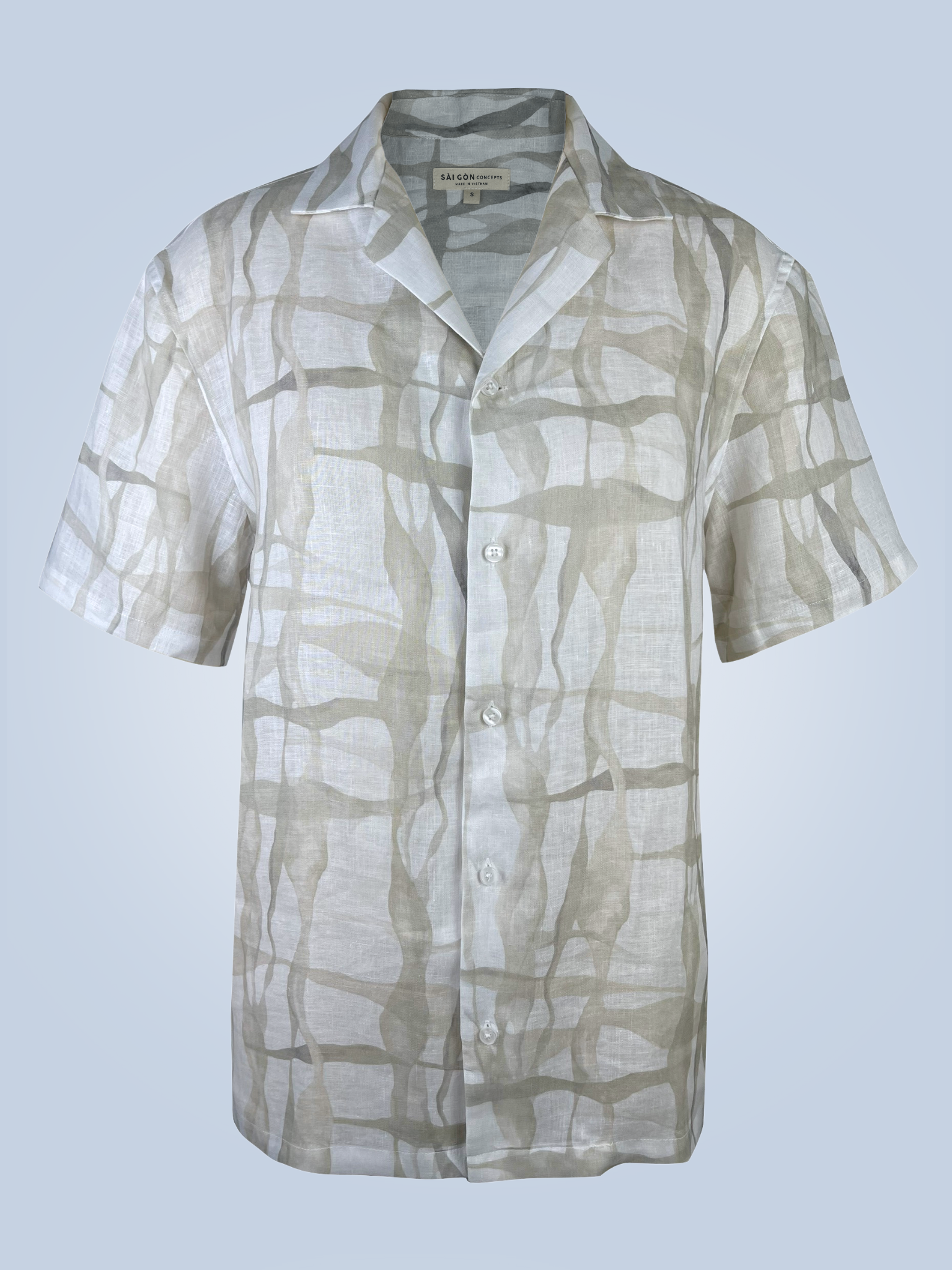 Watermarks - 100% Linen Hawaiian Shirt