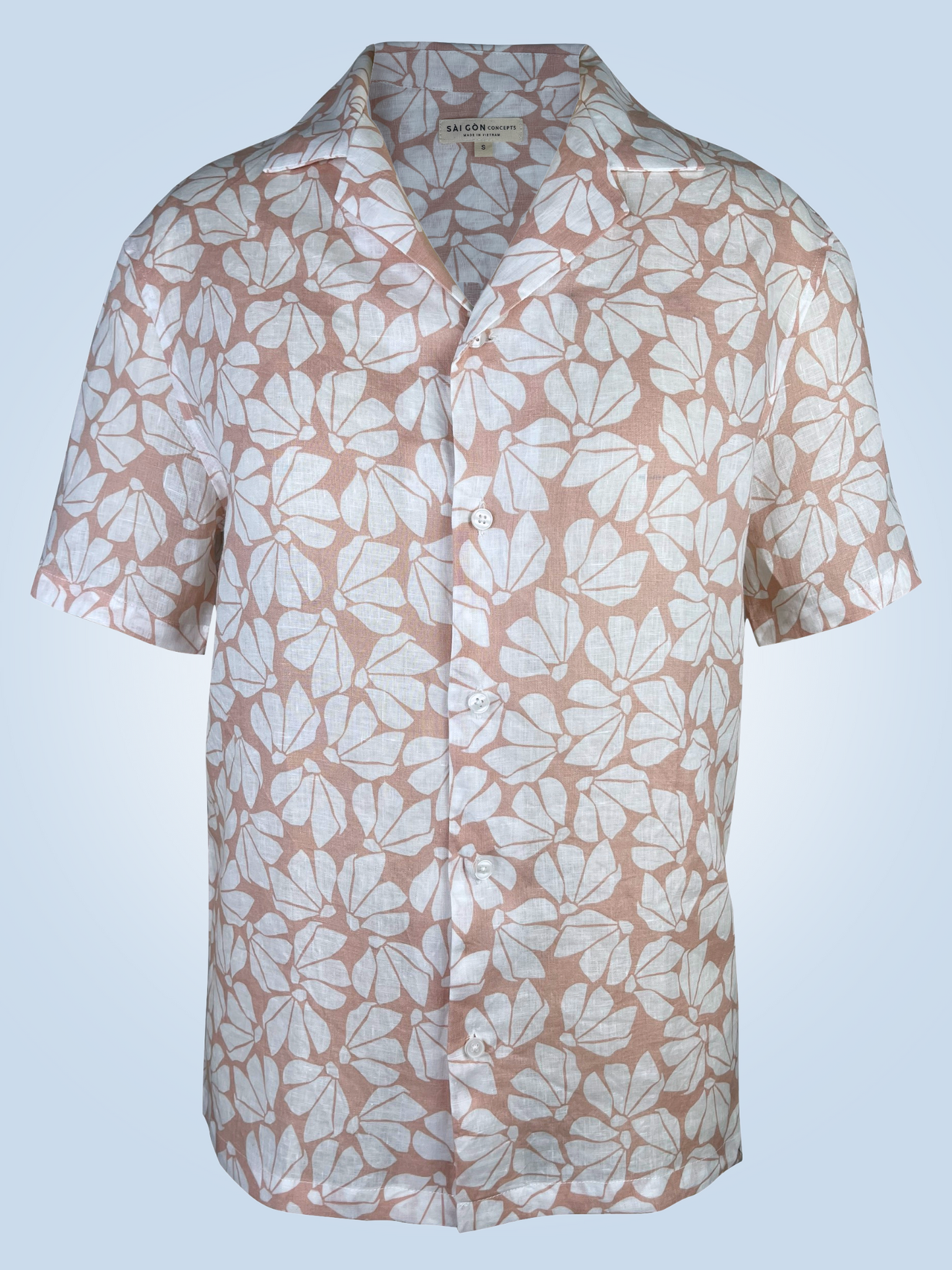 White Petals - Hawaii style linen shirt