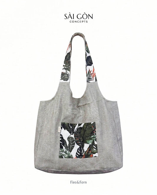 Fire&Fern - Natural Linen Beach Tote Bag