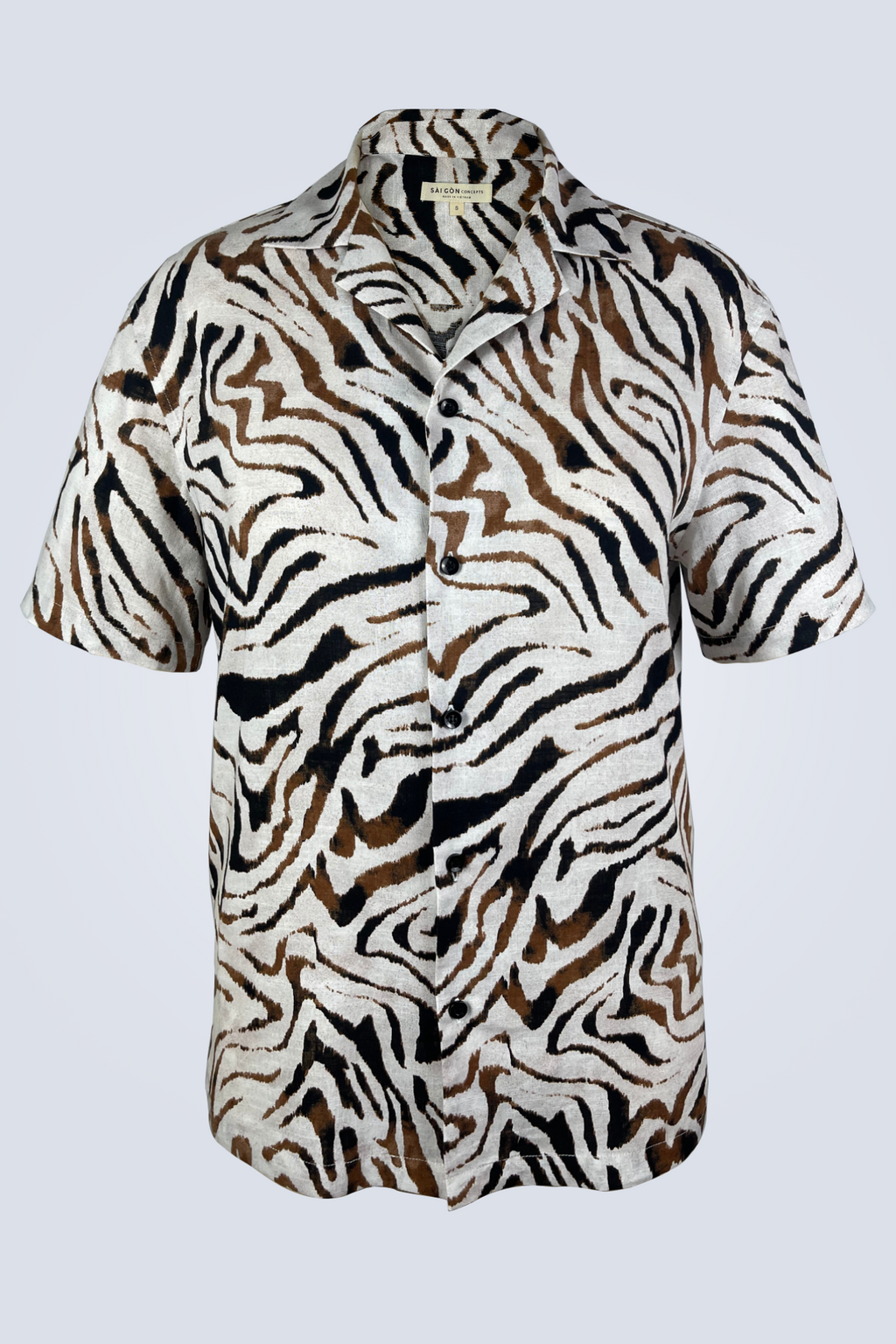 White Tiger - Linen-Viscose Hawaiian Shirt