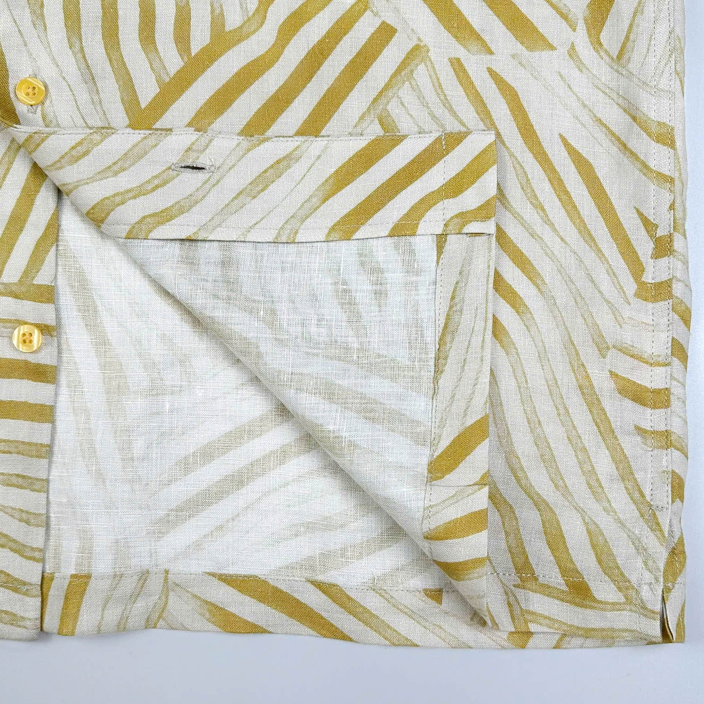 Golden Ripples - 100% Linen Hawaiian Shirt