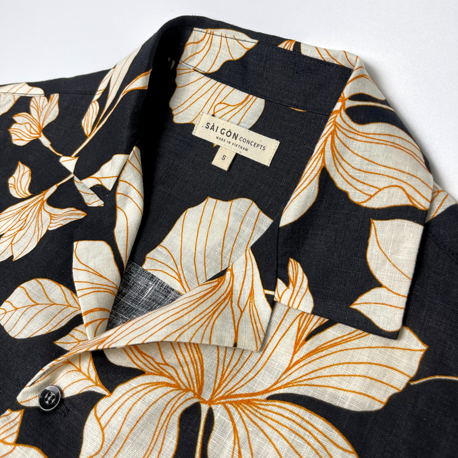 Orange Hibiscus - 100% Linen Hawaiian Shirt