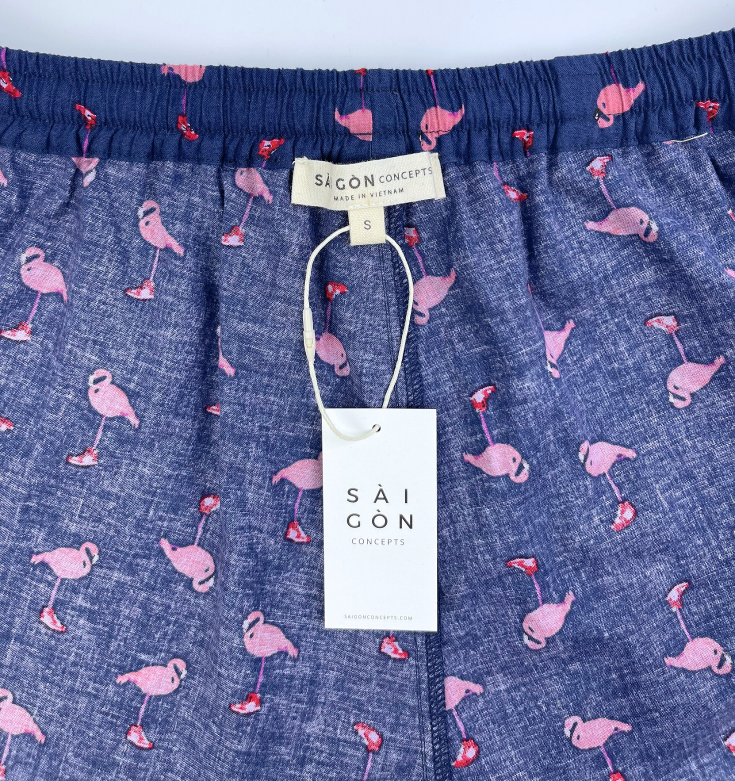 Lounge Shorts - Navy Pink Flamingo