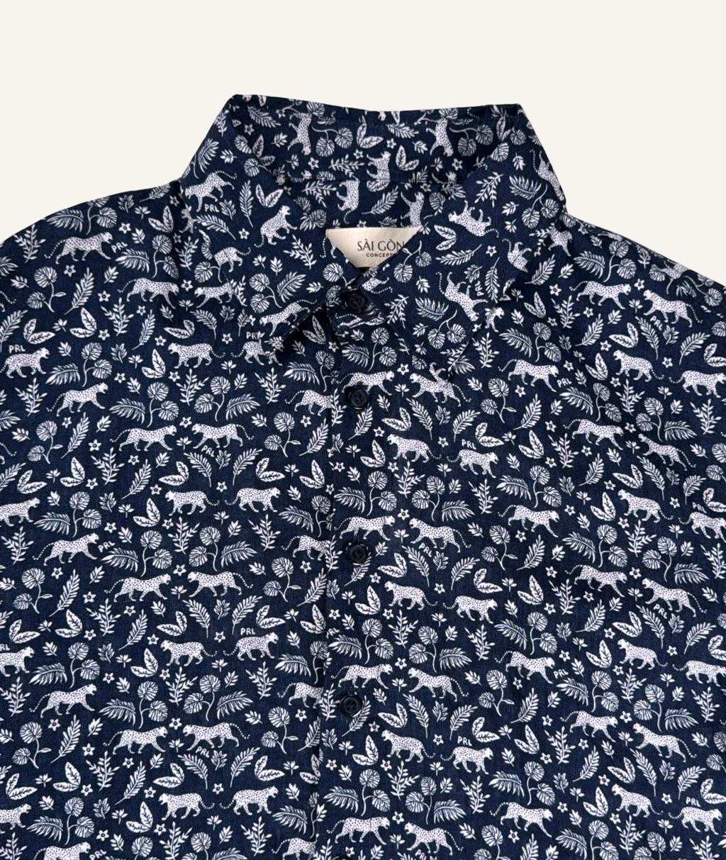 Indochine Safari Shirt - Long Sleeve Linen Shirt