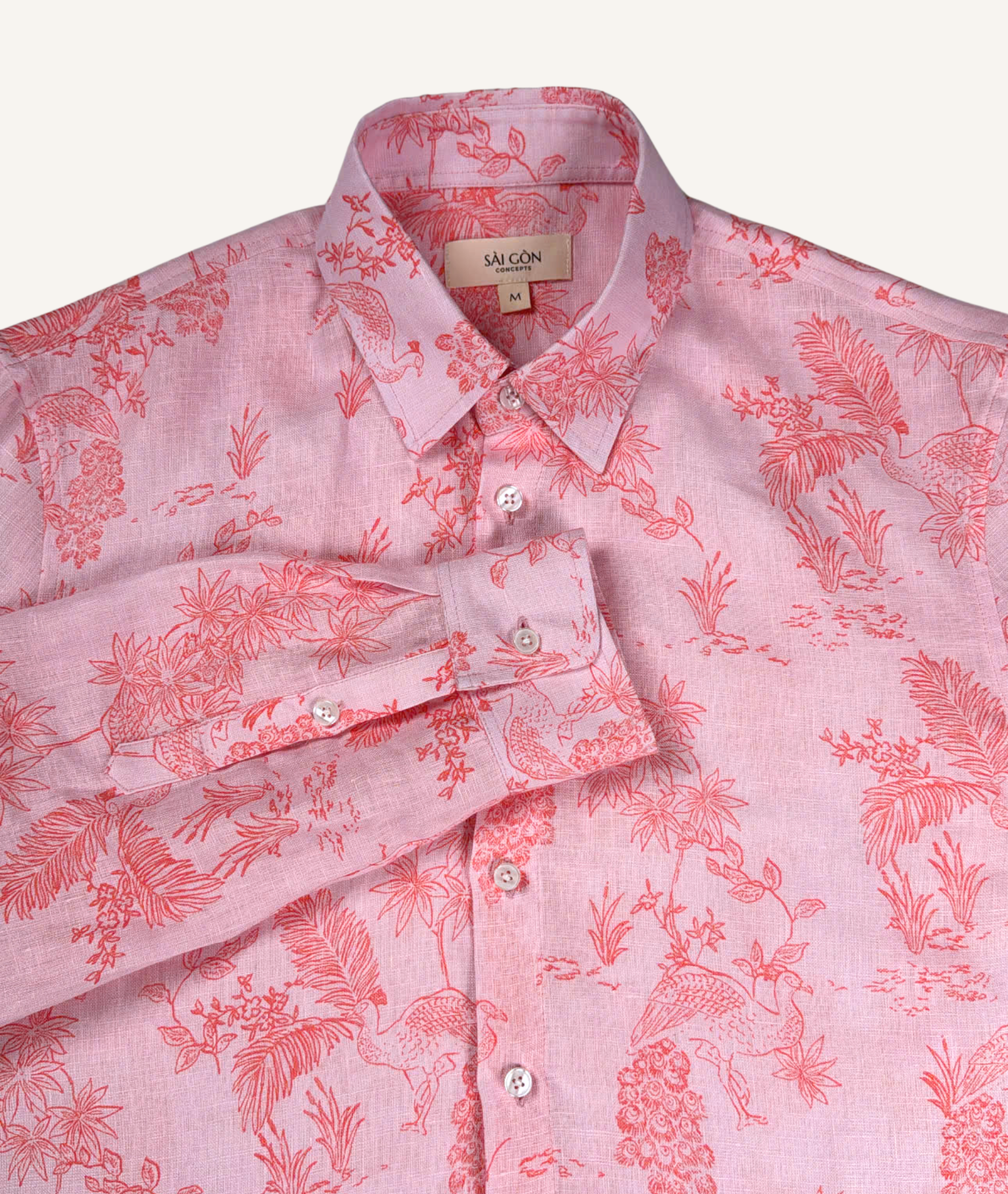 Long Sleeve Shirt-Peacock Garden