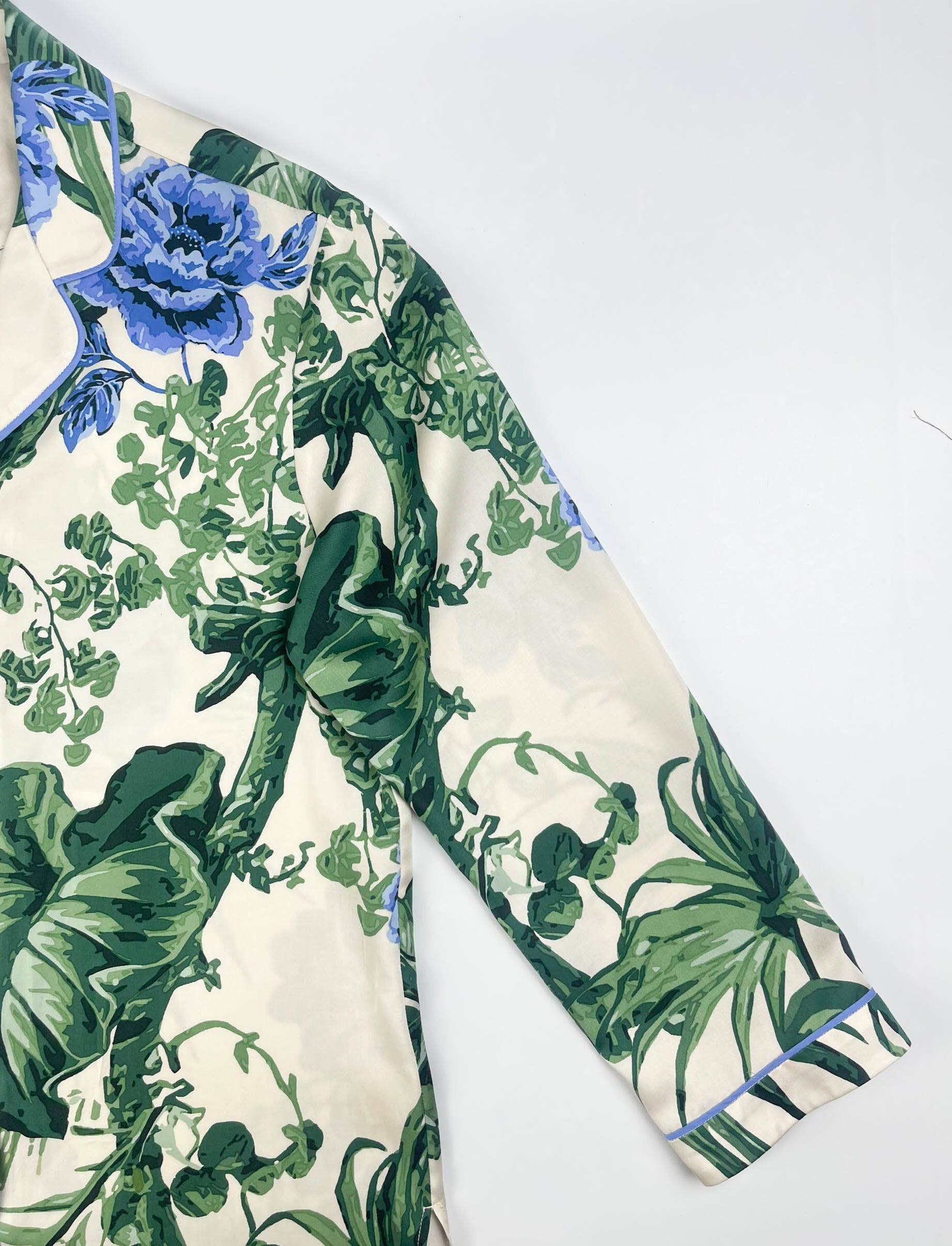 Lounge Pyjama Long Line Top - 100% Tencel - Verdure Bloom