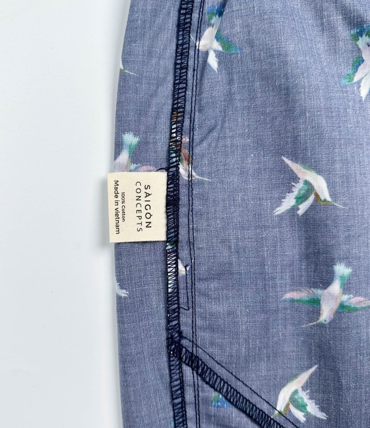 Midnight Hummingbirds Navy Lounge Shorts | 100% Cotton