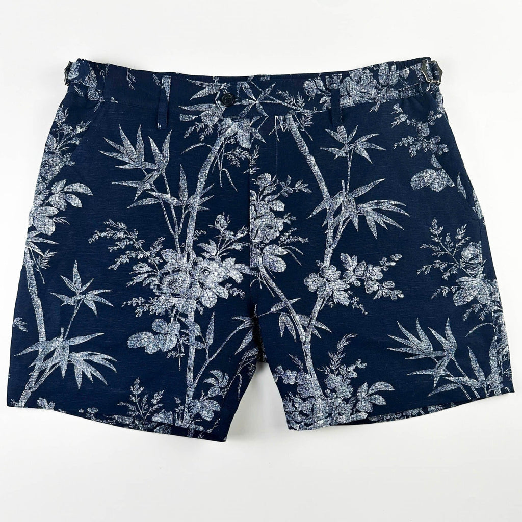 Midnight Botanica - 100% Linen Cabana Shorts