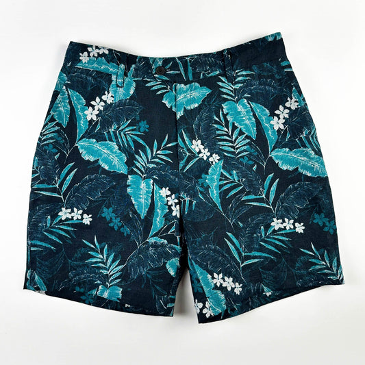 100% Linen Riviera Short - Mystic Garden