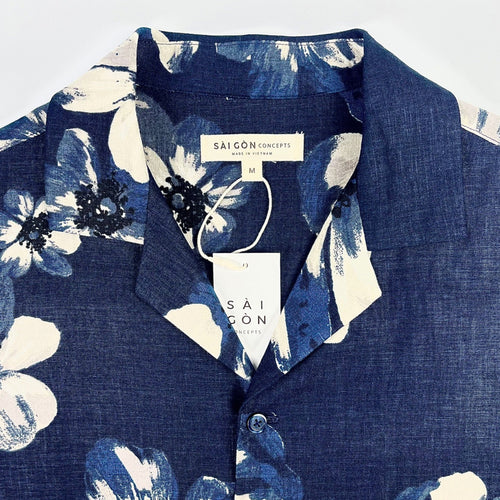 Anemone Night - Linen-Viscose Hawaiian Shirt