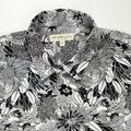 Floral Etching - Linen-Cotton Short Sleeve Button-Up Shirt